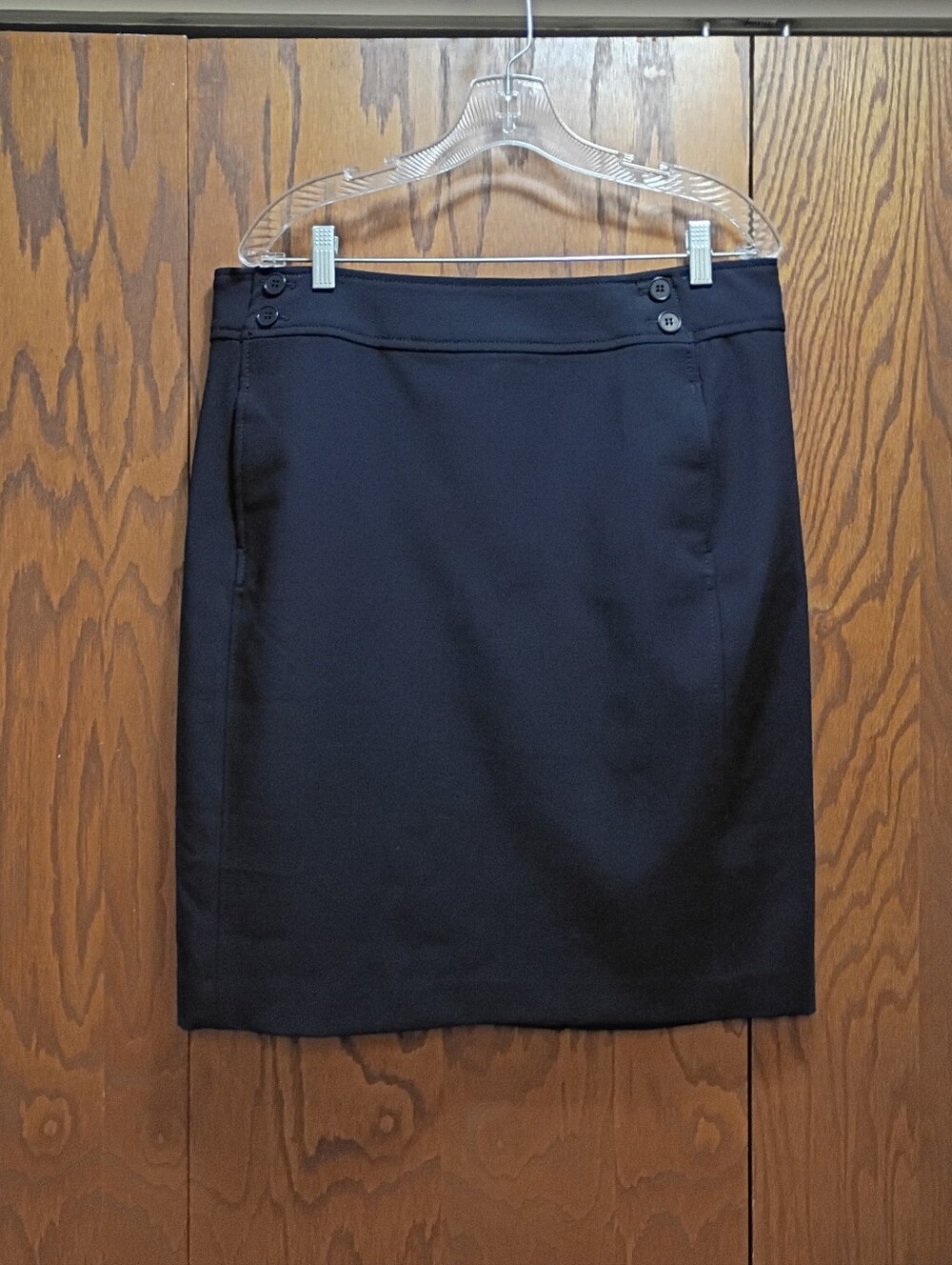 Talbots Black Button-Waist Pencil Skirt